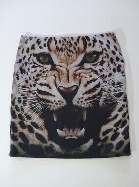 Express Bodycon Mini Skirt Womens Small Leopard Big Cat Print Y2K Streetwear